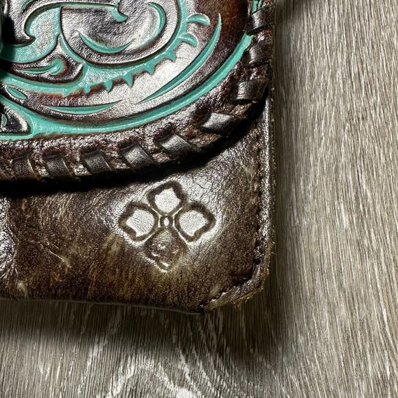 Patricia Nash Torri Tooled Turquoise Crossbody Bag - Picture 5 of 10